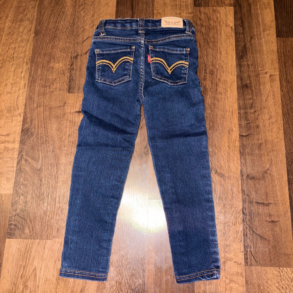 Levi‎ Strauss Kids Denim Legging Dark Wash Skinny Jeans Blue 4 REG 5377-N13